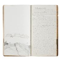 [Yellowstone]. Comstock, Theodore Bryant (1849-1915). A pair of personal manuscript journals documenting Comstock's 1873 exploration of Yellowstone. [Wyoming Territory, 1873-1875].