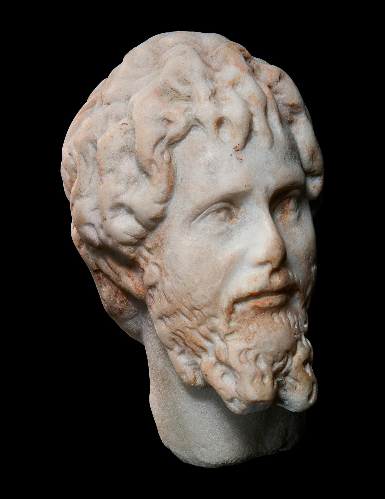A Roman Marble Portrait Head of a Bearded Man