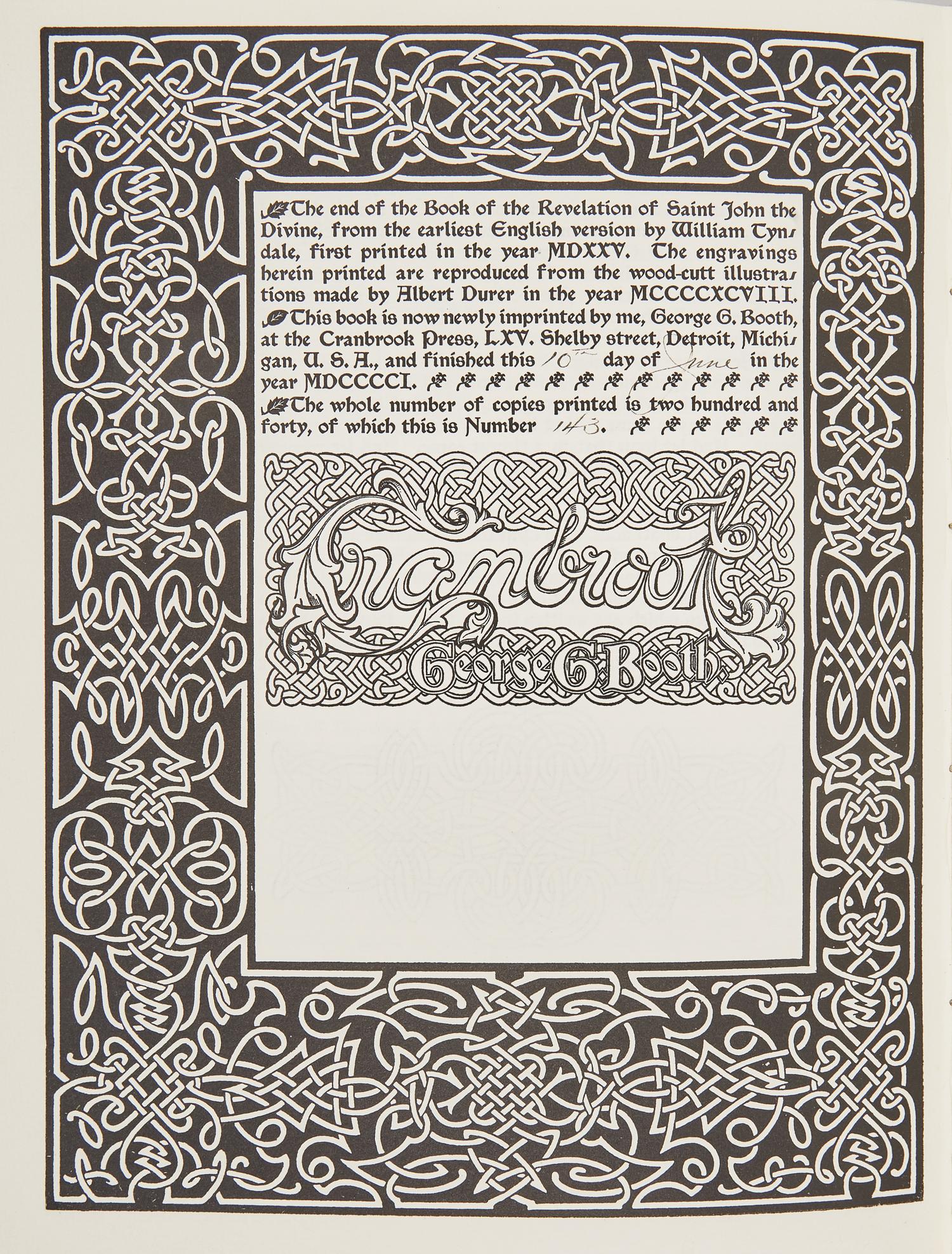 [Private Press] [Cranbrook Press] Group of 2 Titles