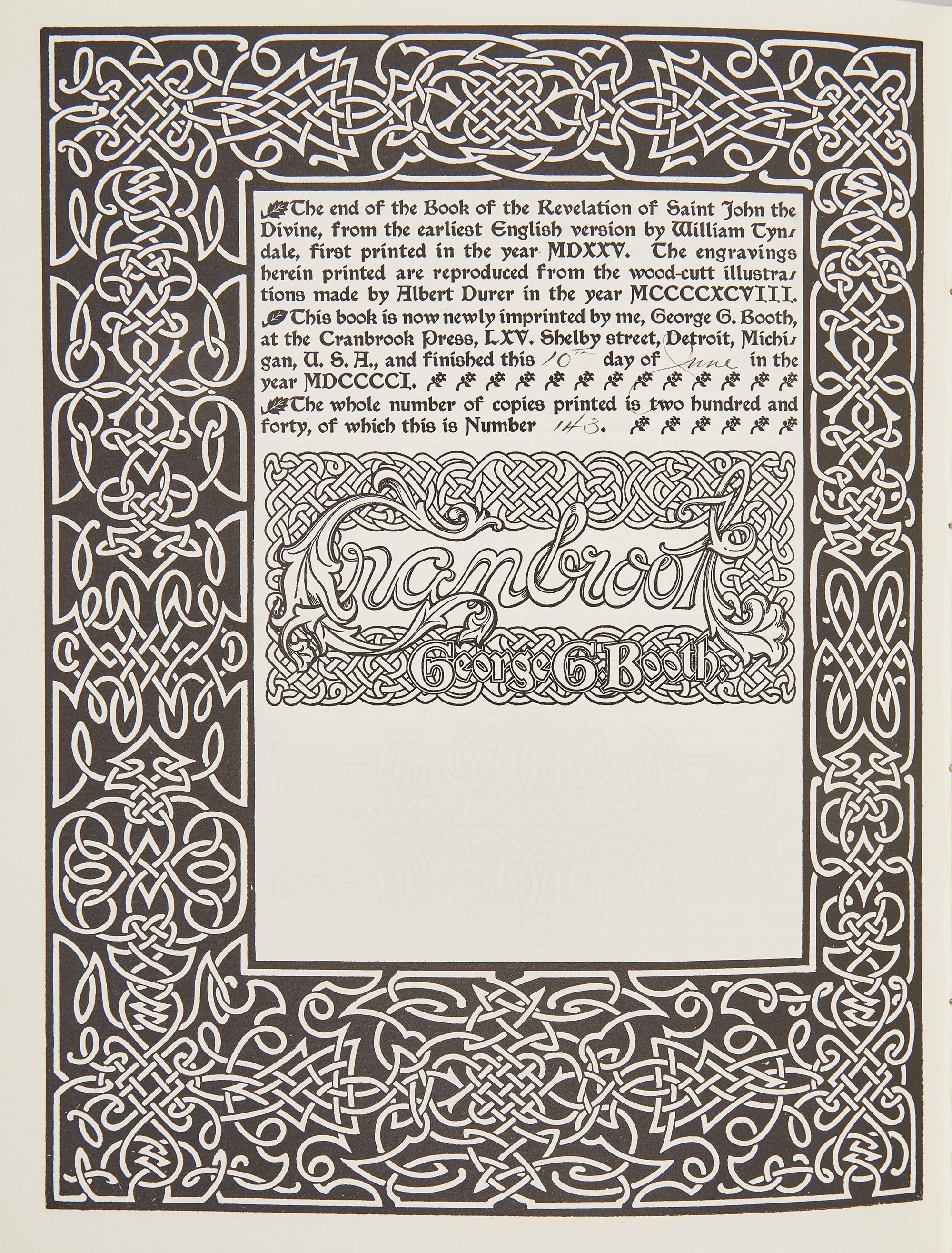 [Private Press] [Cranbrook Press] Group of 2 Titles