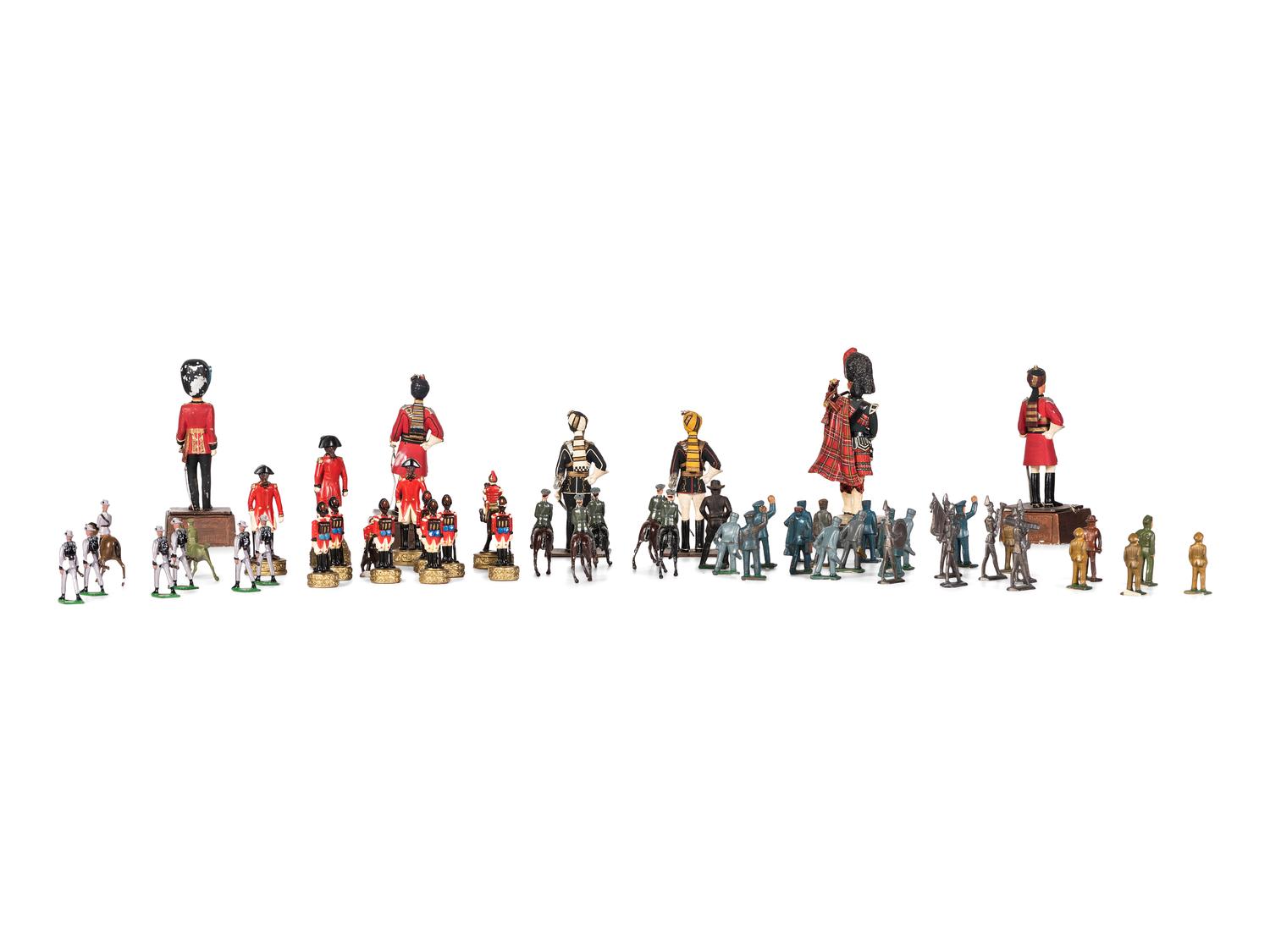 Fifty-Six Painted Lead and Cast Metal Soldiers