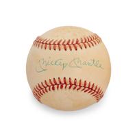 A Mickey Mantle and Yogi Berra Signed Autograph Baseball Collection with 1957 Topps Baseball Card (Beckett Authentication Services)