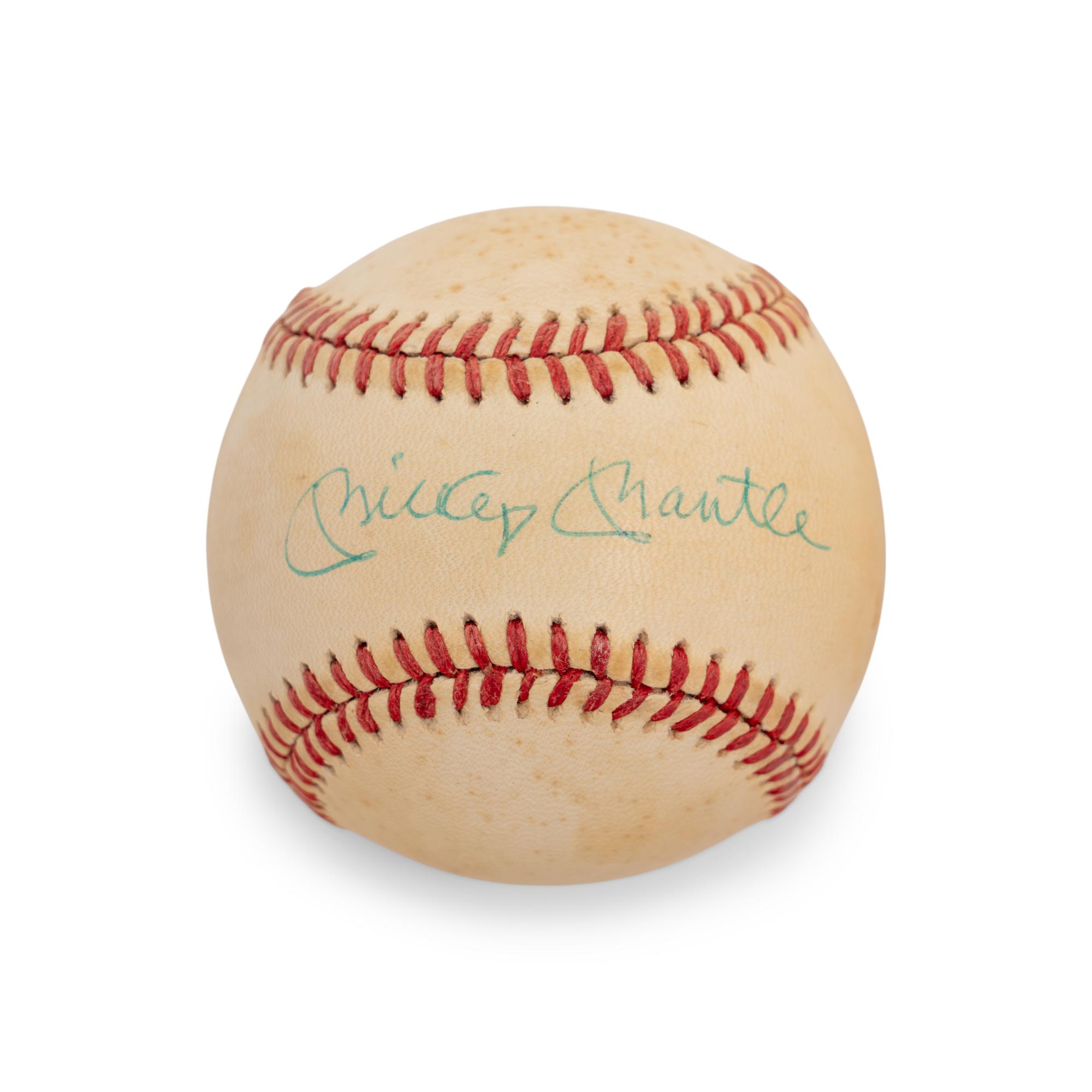 A Mickey Mantle and Yogi Berra Signed Autograph Baseball Collection with 1957 Topps Baseball Card (Beckett Authentication Services)