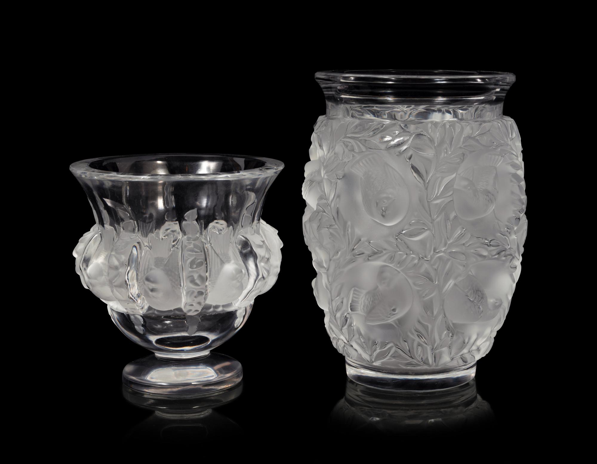 A Lalique Bagatelle Vase and a Lalique Dampierre Vase