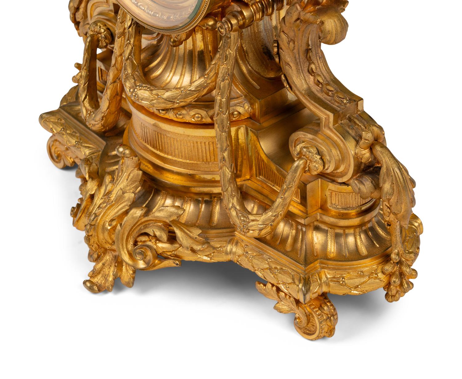 A French Gilt Bronze Mantel Clock