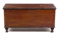 An American Painted Blanket Chest Height 24 1/4 x width 49 x depth 21 3/4 inches. — 19TH CENTURY