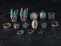 Navajo and Southwestern-style Chip Inlay Rings