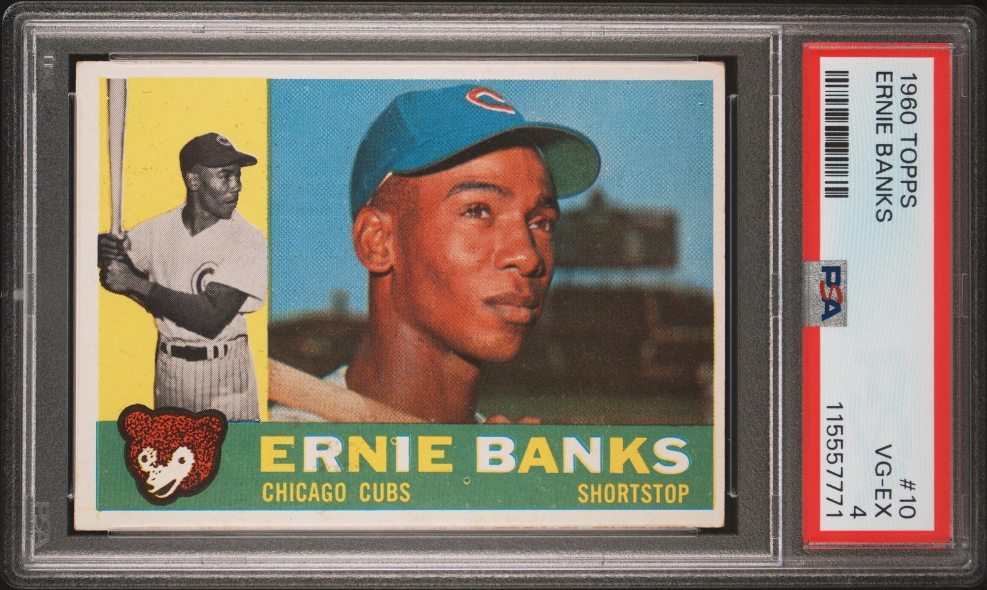 A 1960 Topps Ernie Banks Baseball Card No. 10 (PSA 4 VG-EX) from The Collection of David Eisenhower