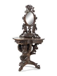 A Black Forest Carved Dressing Table