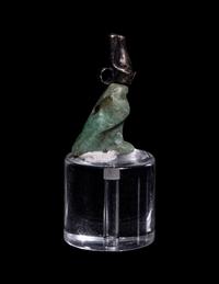 An Egyptian Feldspar and Silver Horus