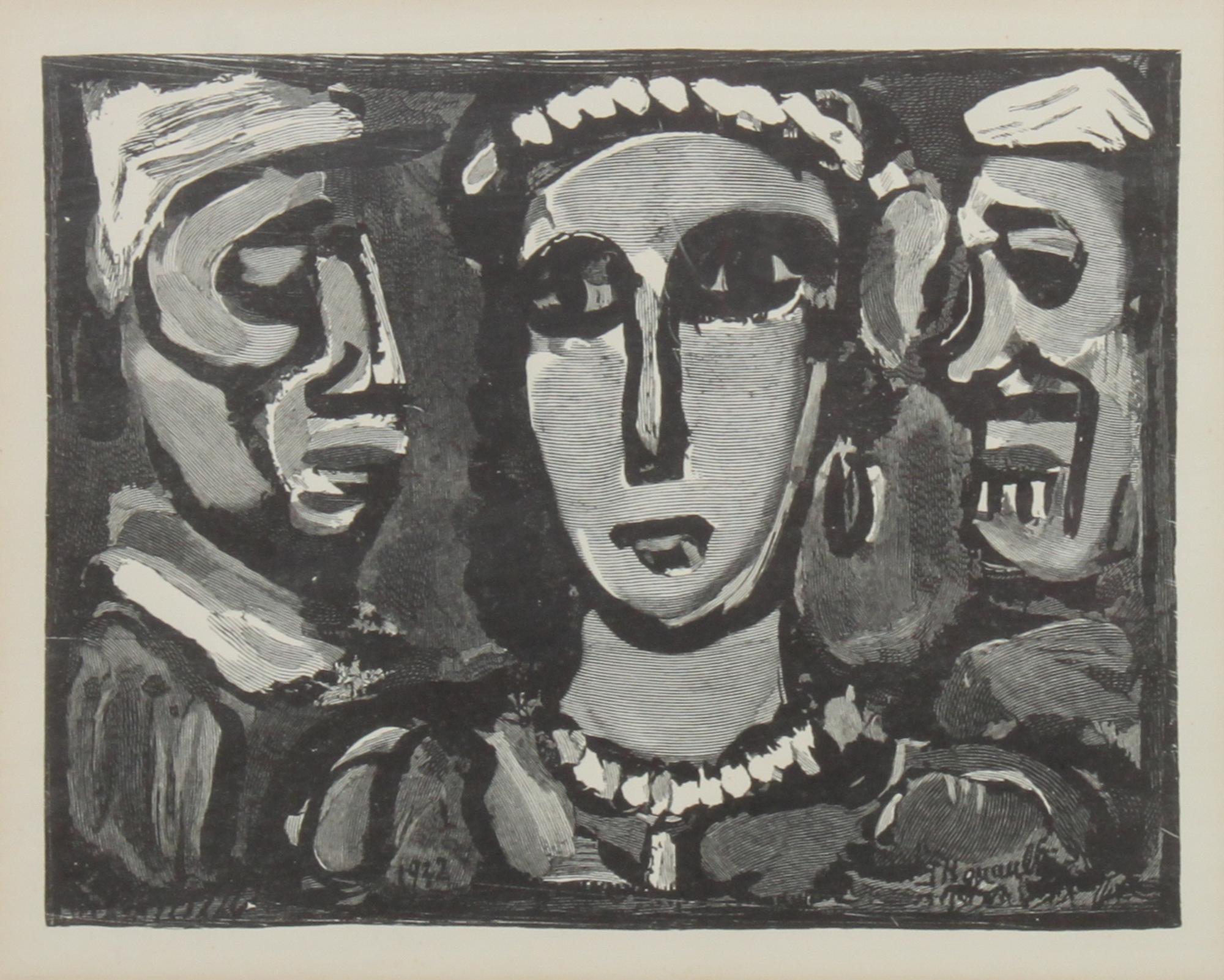 George Rouault, (French, 1871-1958), Les Visage