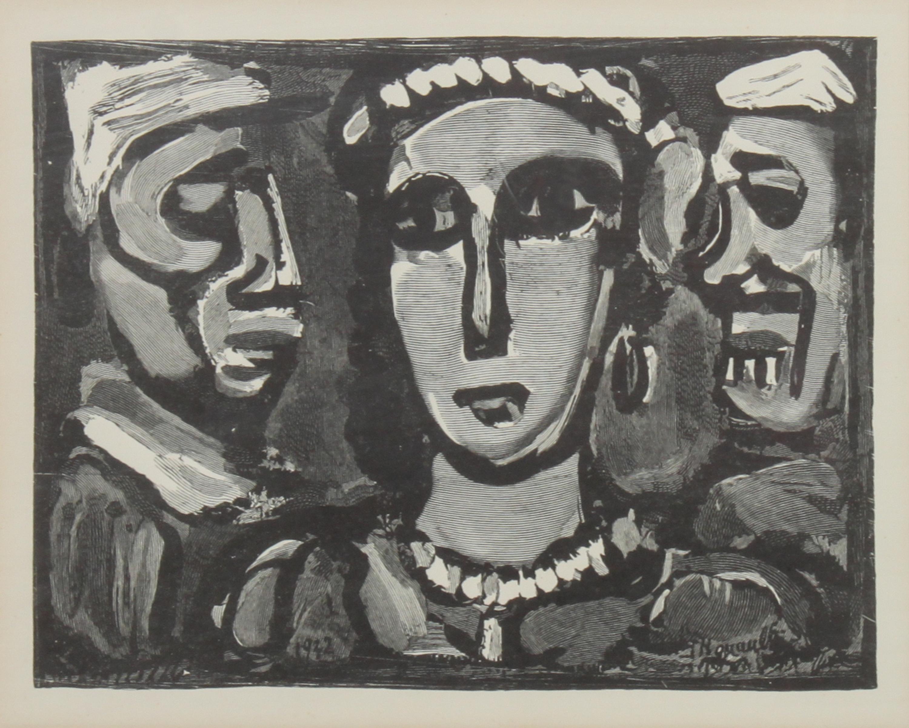 George Rouault, (French, 1871-1958), Les Visage