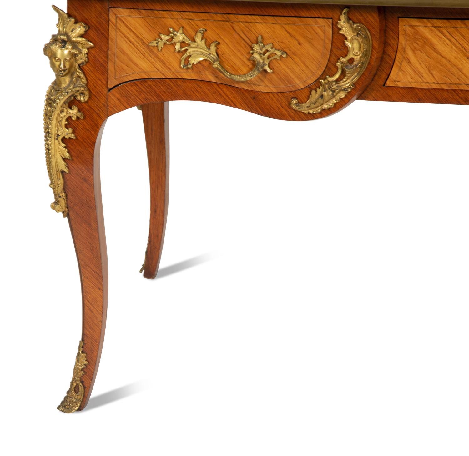A Louis XV Style Gilt Bronze Mounted Bureau Plat