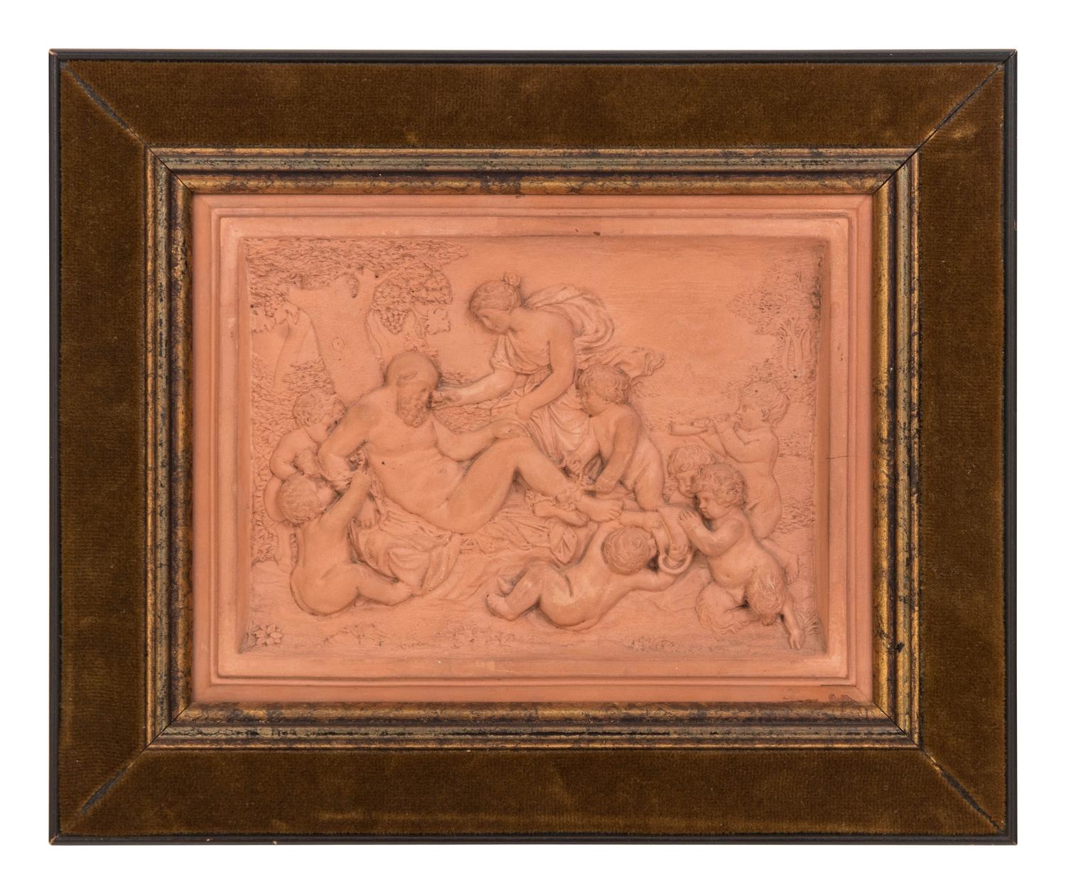 A Neoclassical Framed Terra Cotta Plaque