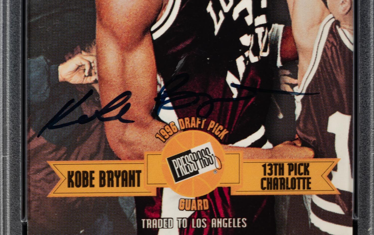 A 1996 Press Pass Autographs Kobe Bryant Signed Rookie Basketball Card No. 2 (PSA Authentic)