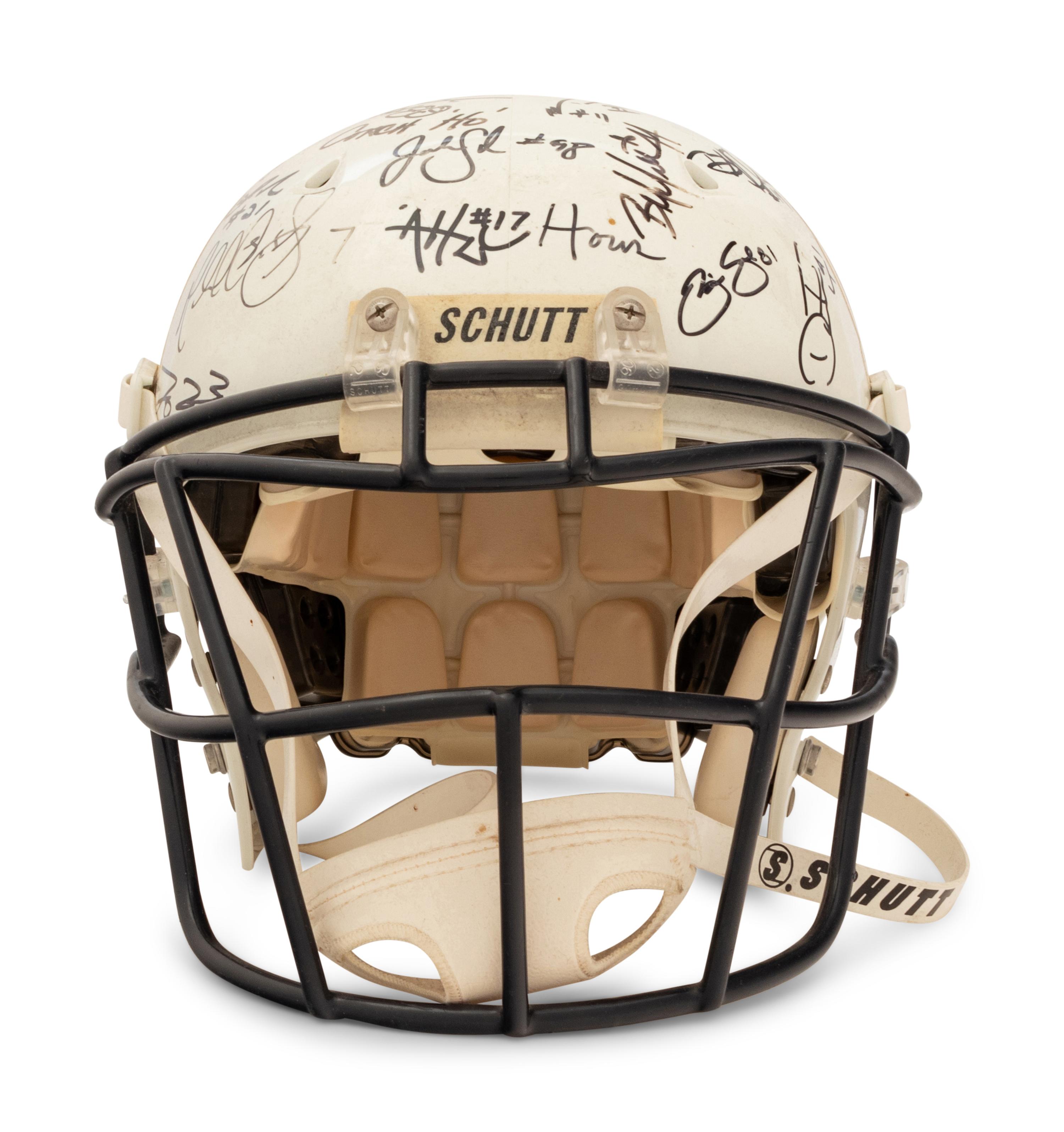 A 2006 Chicago Rush Team Signed Autograph Arena Bowl XX Football Helmet Presented to Mike Ditka Formerly Displayed at Mike Ditka's Restaurant