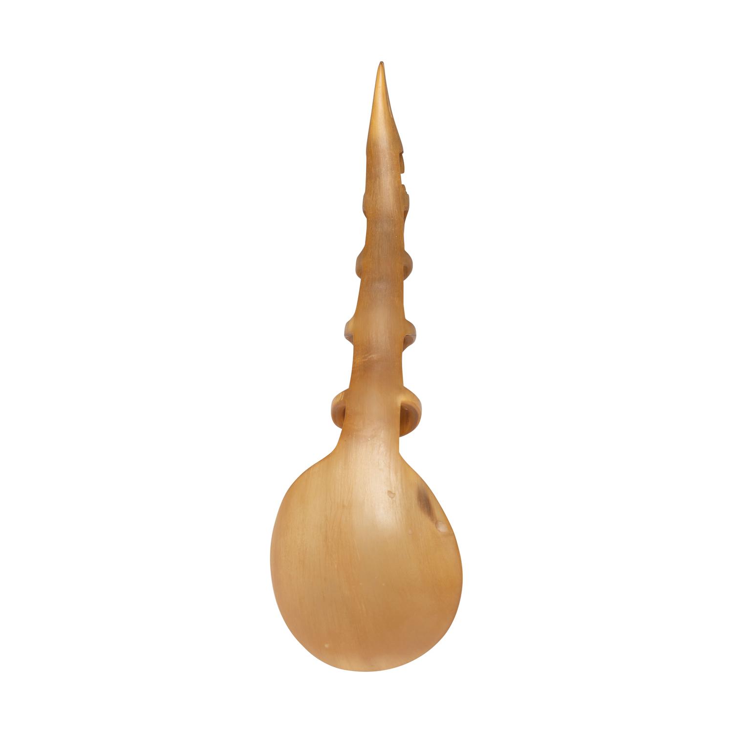 Northwest Coast Carved Totemic Horn Spoon