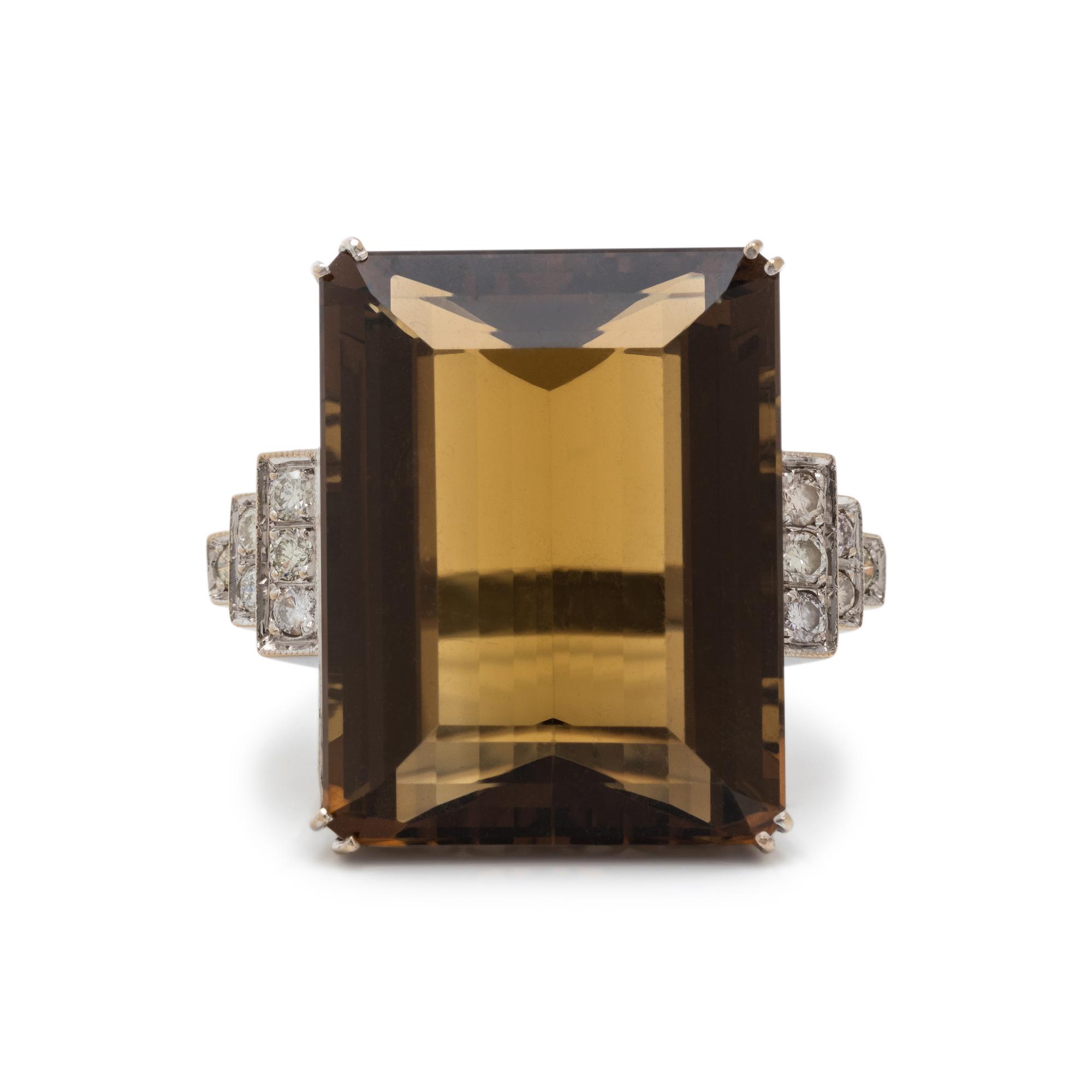 CITRINE AND DIAMOND RING