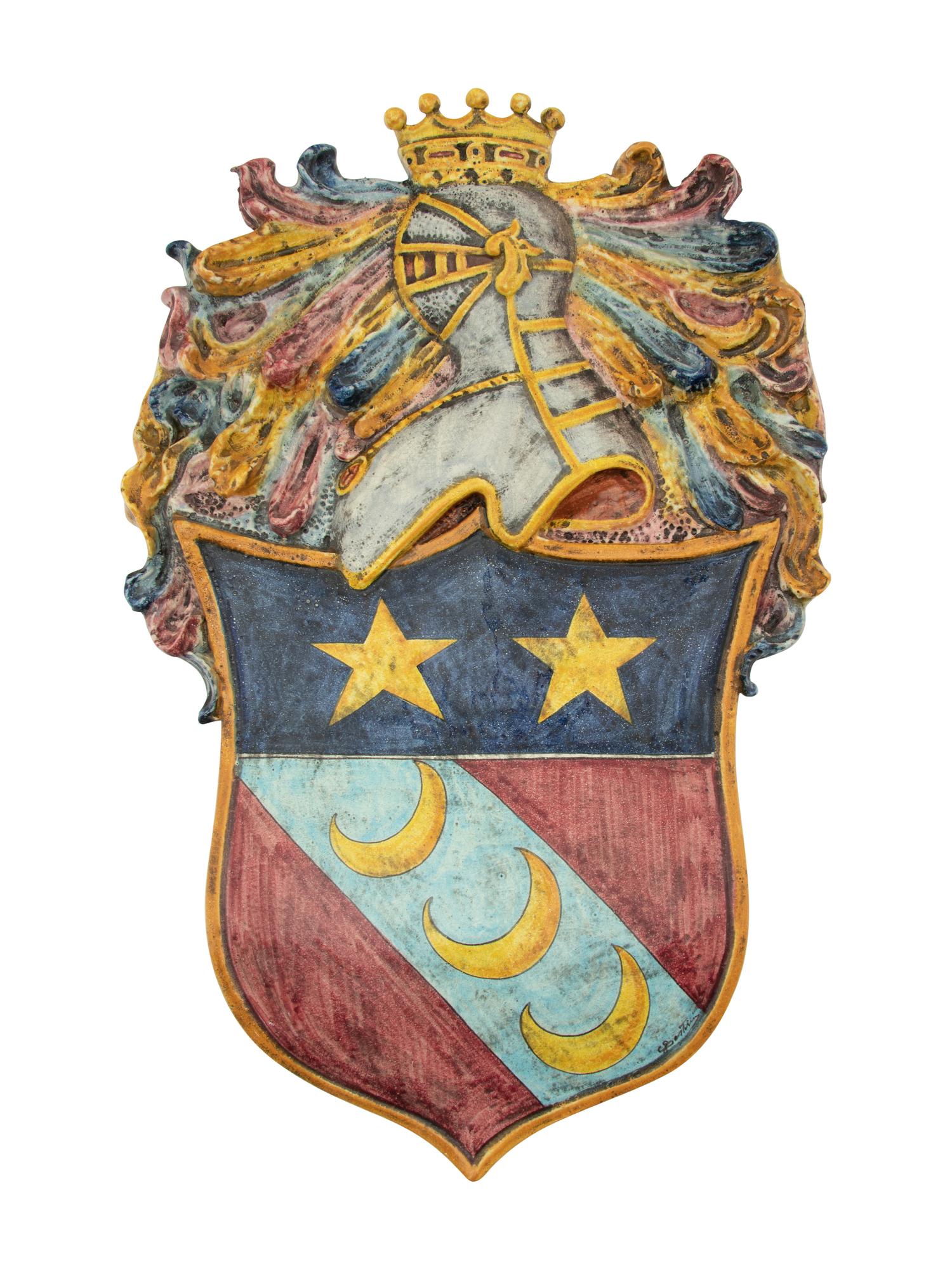 Four Italian Majolica Armorial Plaques