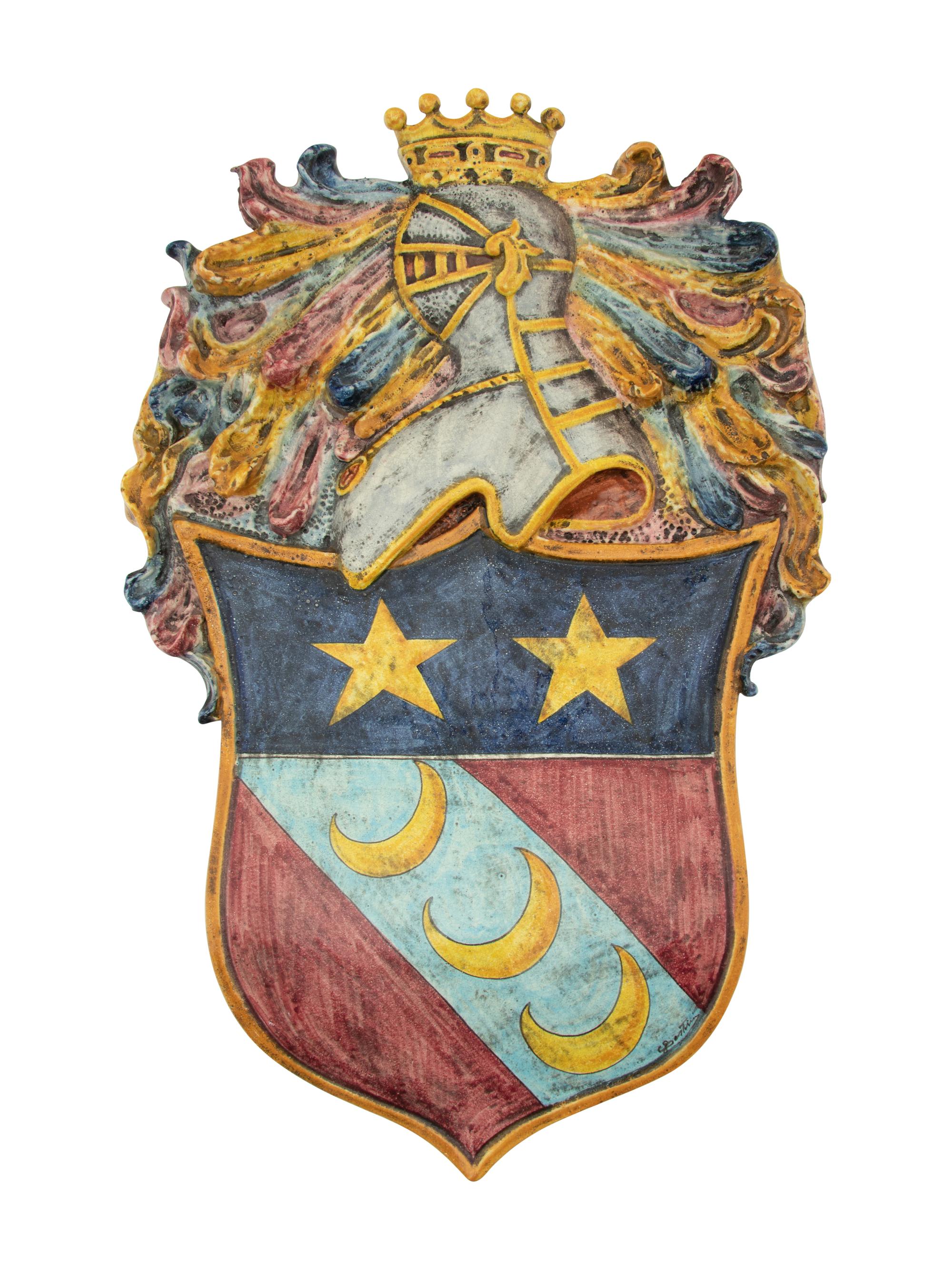 Four Italian Majolica Armorial Plaques