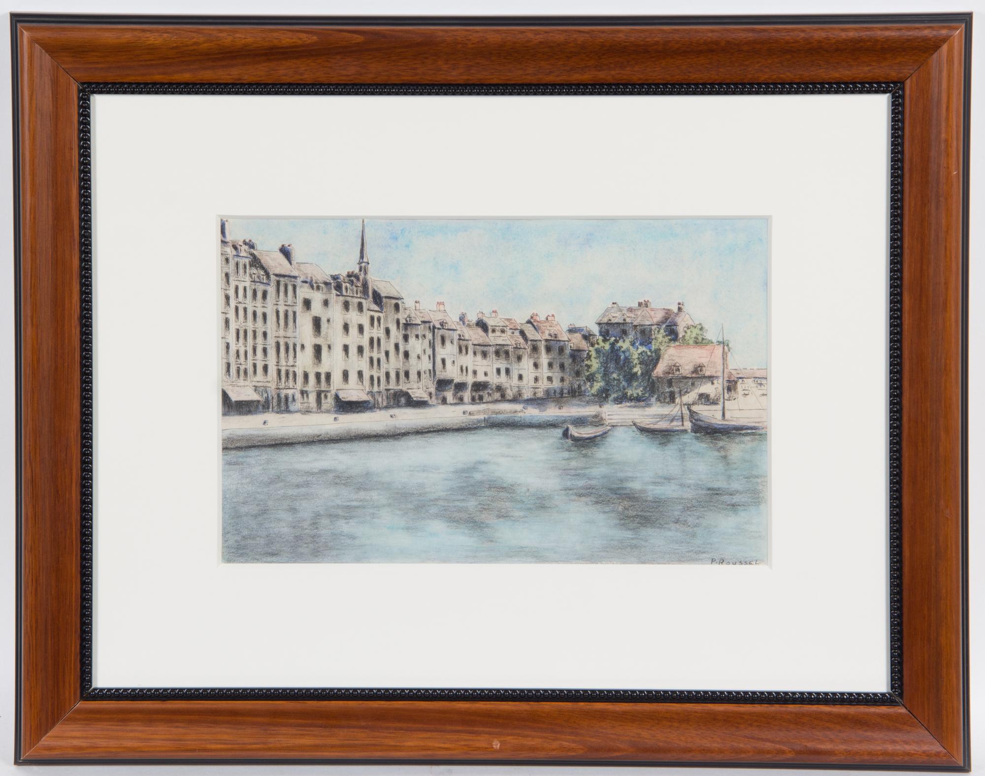 P. Roussel, (20th century), Honfleur #2, Honfleur #1 and View of Bay and Coastal Town (a group of three works)