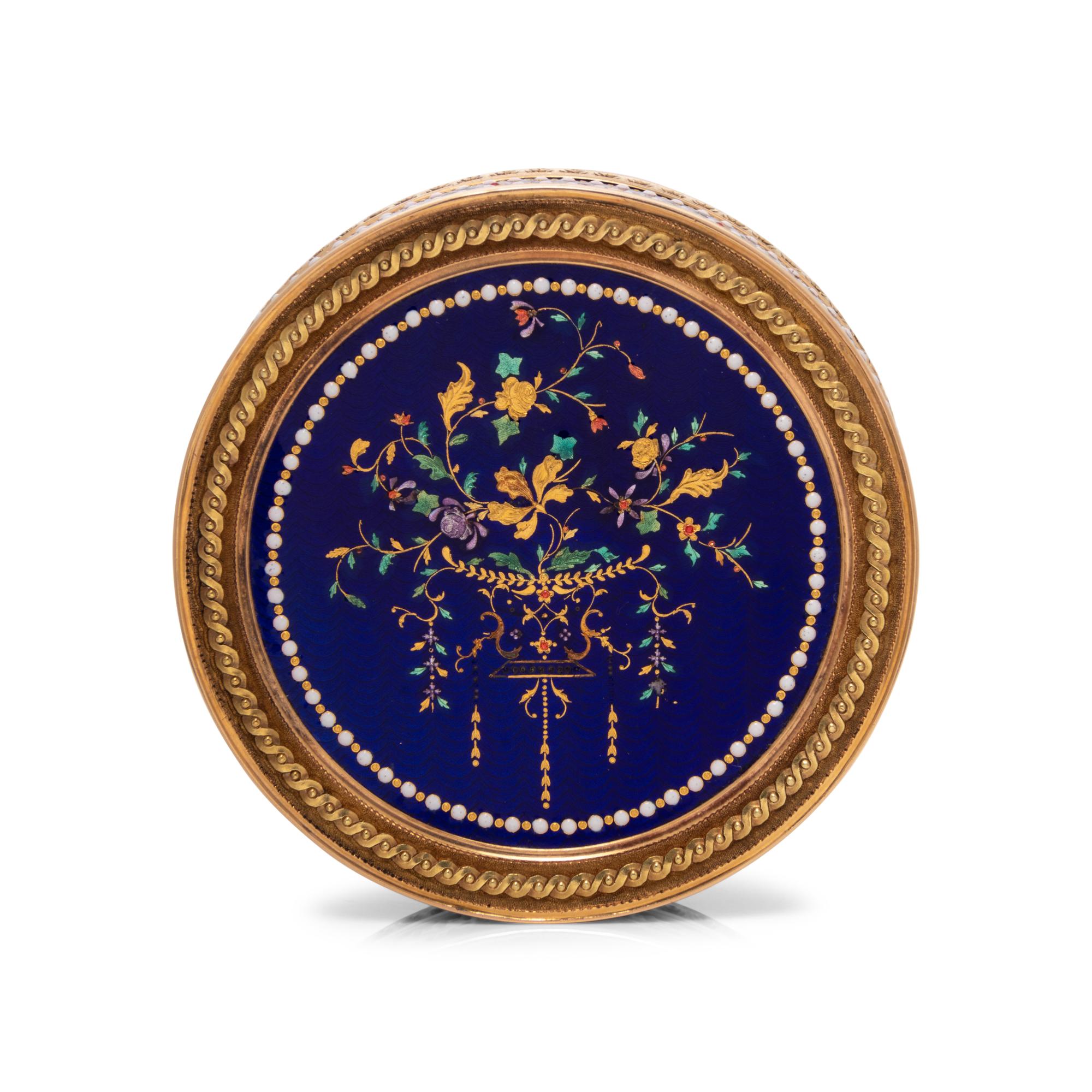 A Gold and Enameled Bonbonnière