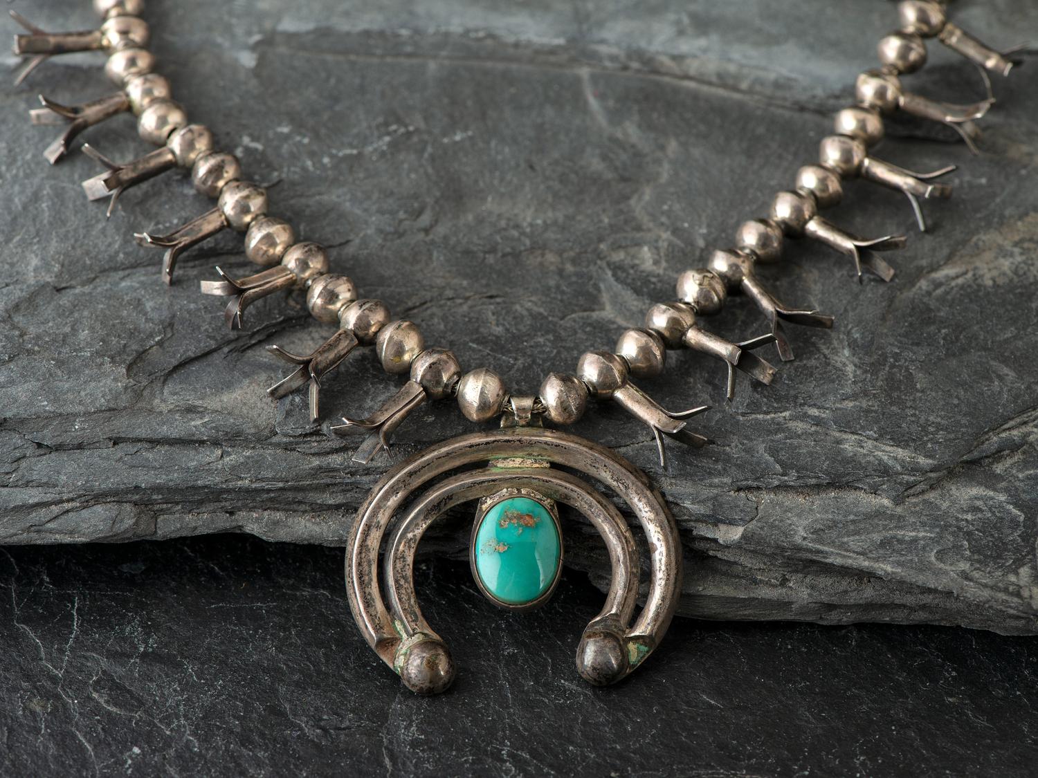 Navajo Child's Squash Blossom Necklace