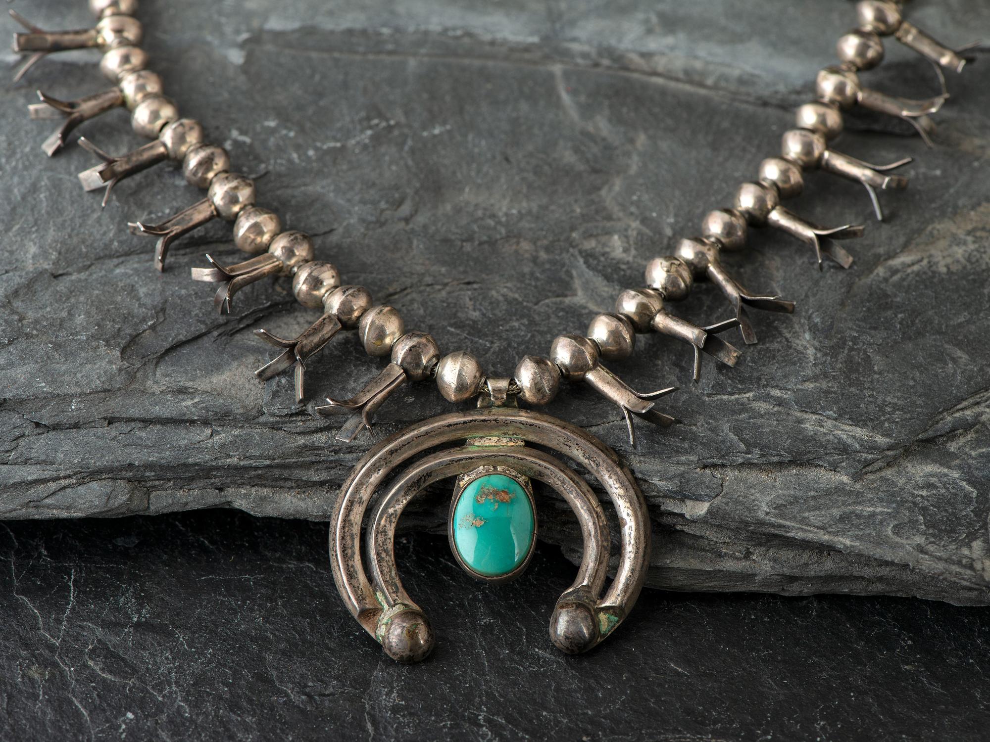 Navajo Child's Squash Blossom Necklace