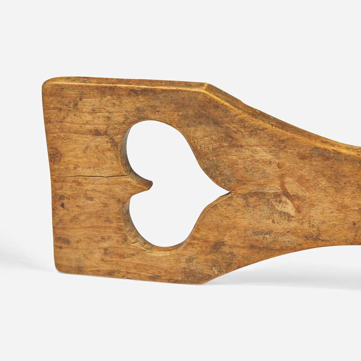 A carved hickory and pine yarn winder and flax comb; Pennsylvania, 19th century