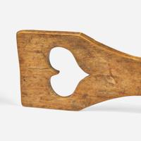 A carved hickory and pine yarn winder and flax comb; Pennsylvania, 19th century