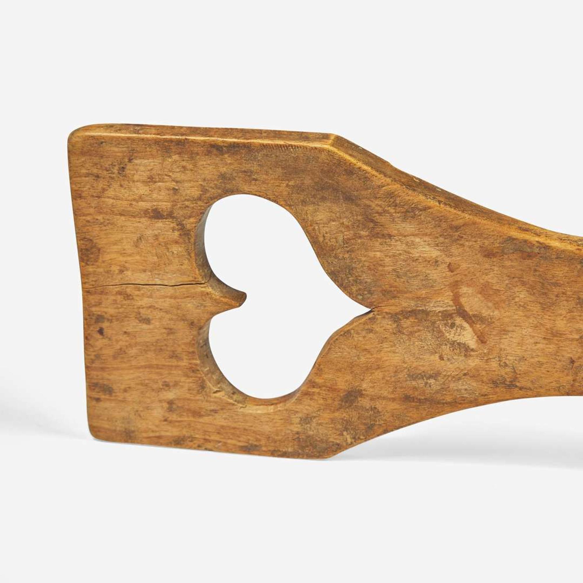 A carved hickory and pine yarn winder and flax comb; Pennsylvania, 19th century