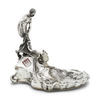 A German Enameled Silver Figural Inkwell