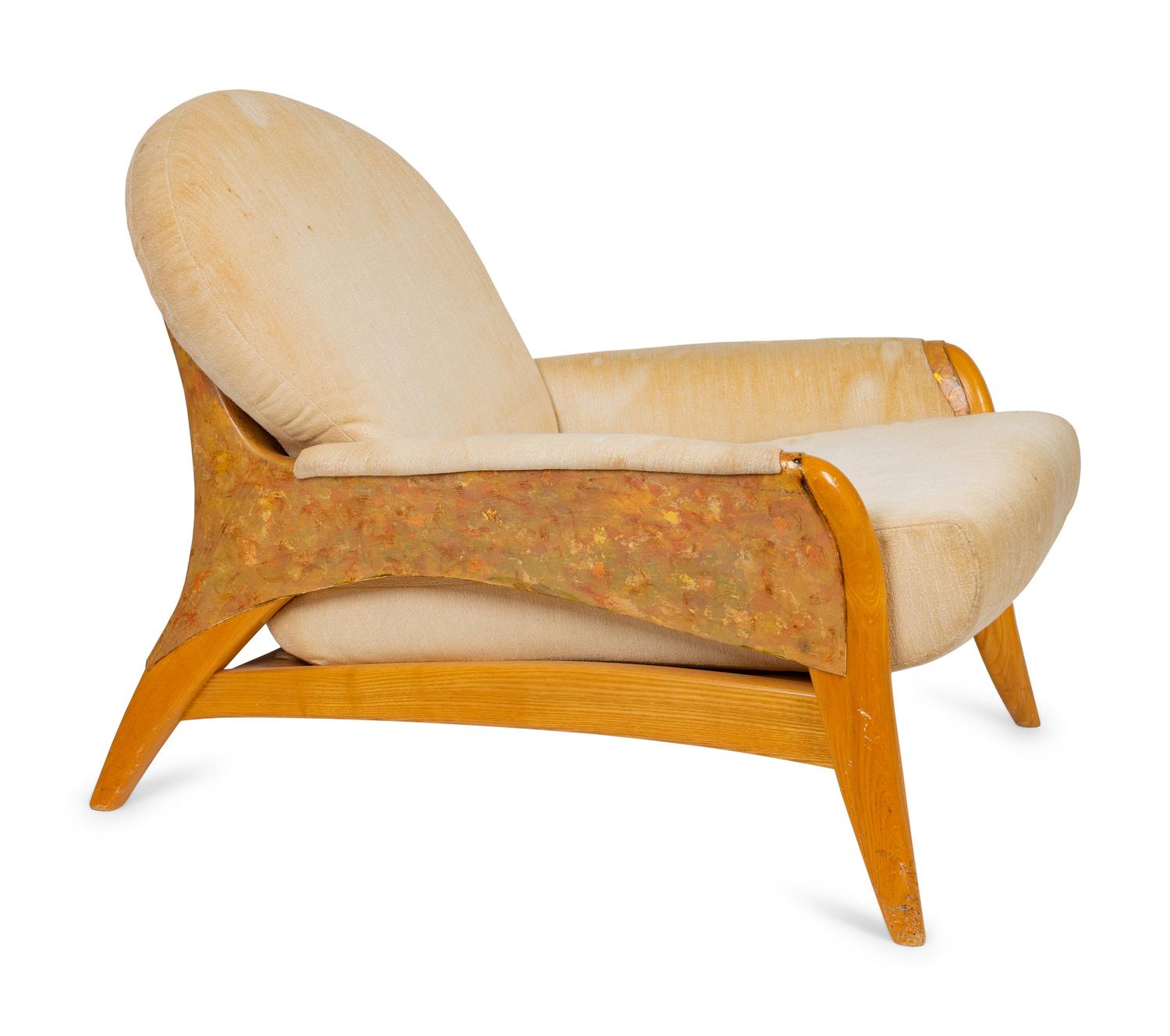 A Contemporary Upholstered Lounge Chair