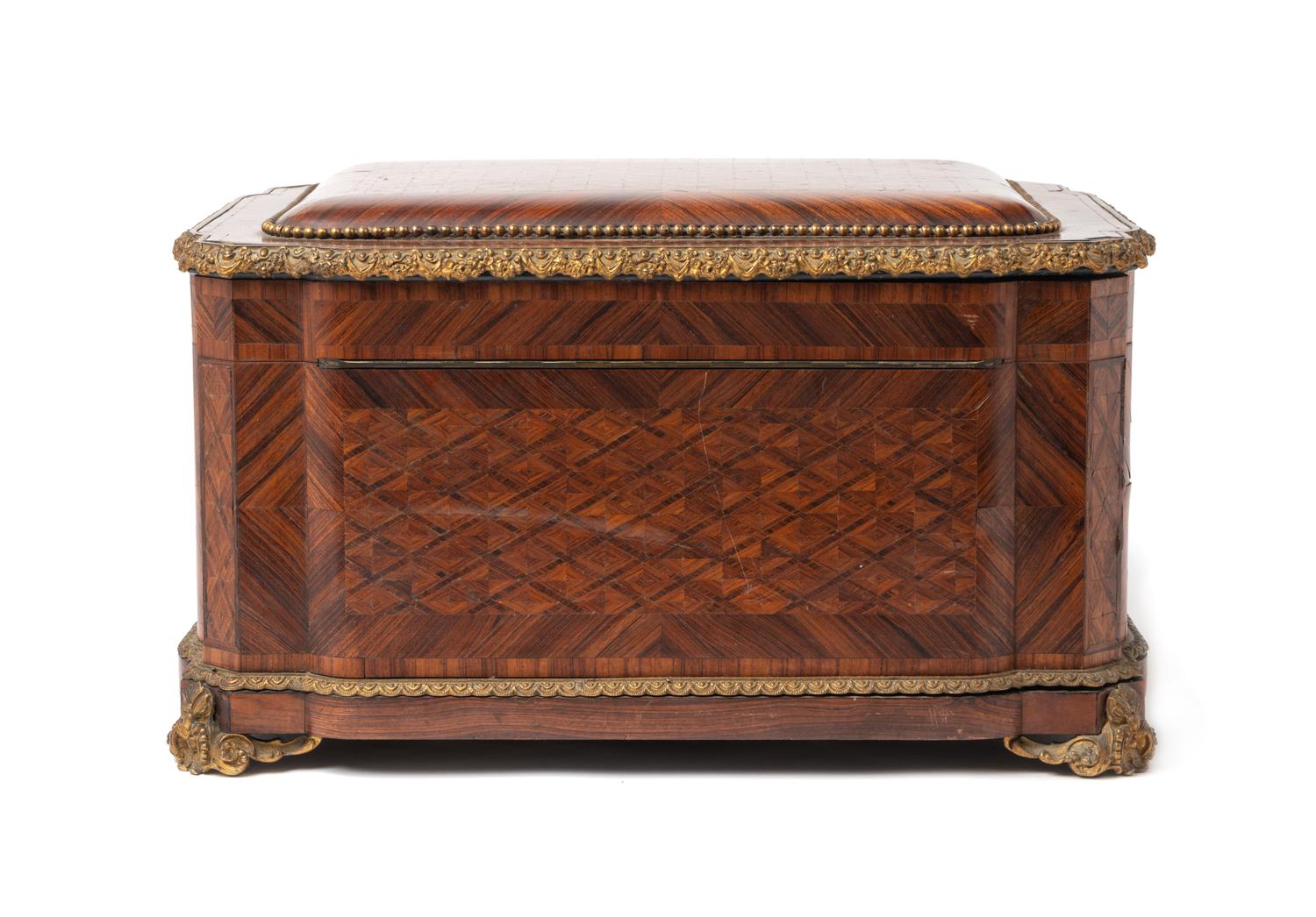 A French Gilt Bronze Mounted Parquetry Writing Cabinet