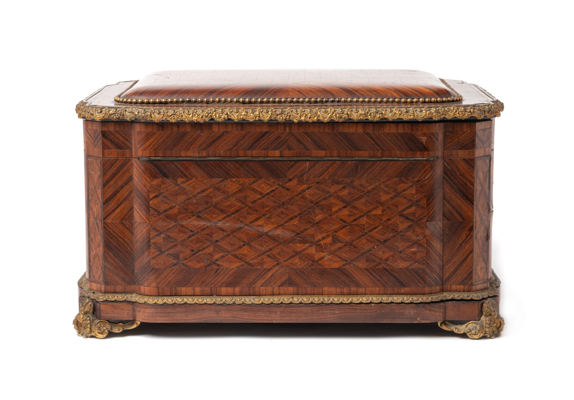 A French Gilt Bronze Mounted Parquetry Writing Cabinet