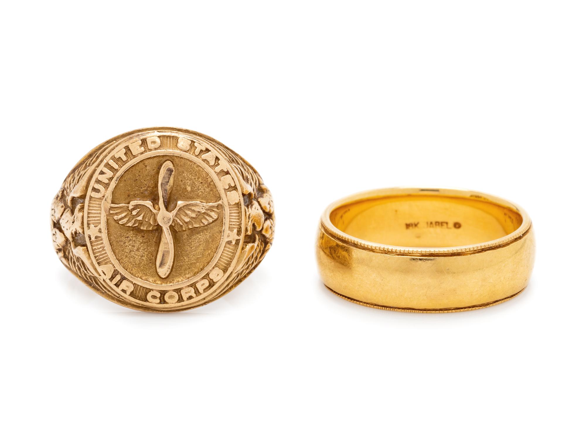 A Collection of Yellow Gold Rings,