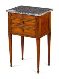 A Directoire Style Marble-Top Side Cabinet