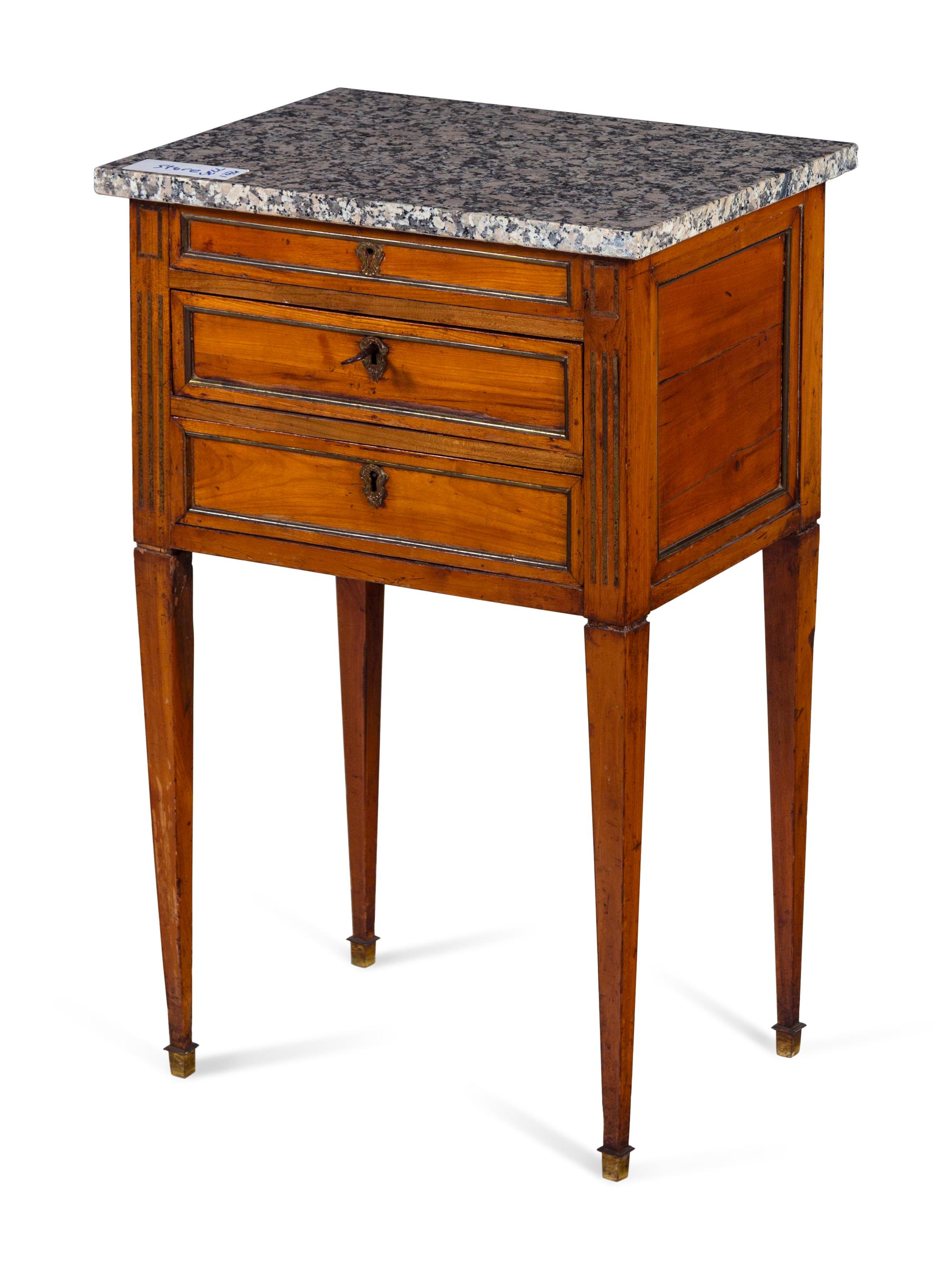 A Directoire Style Marble-Top Side Cabinet