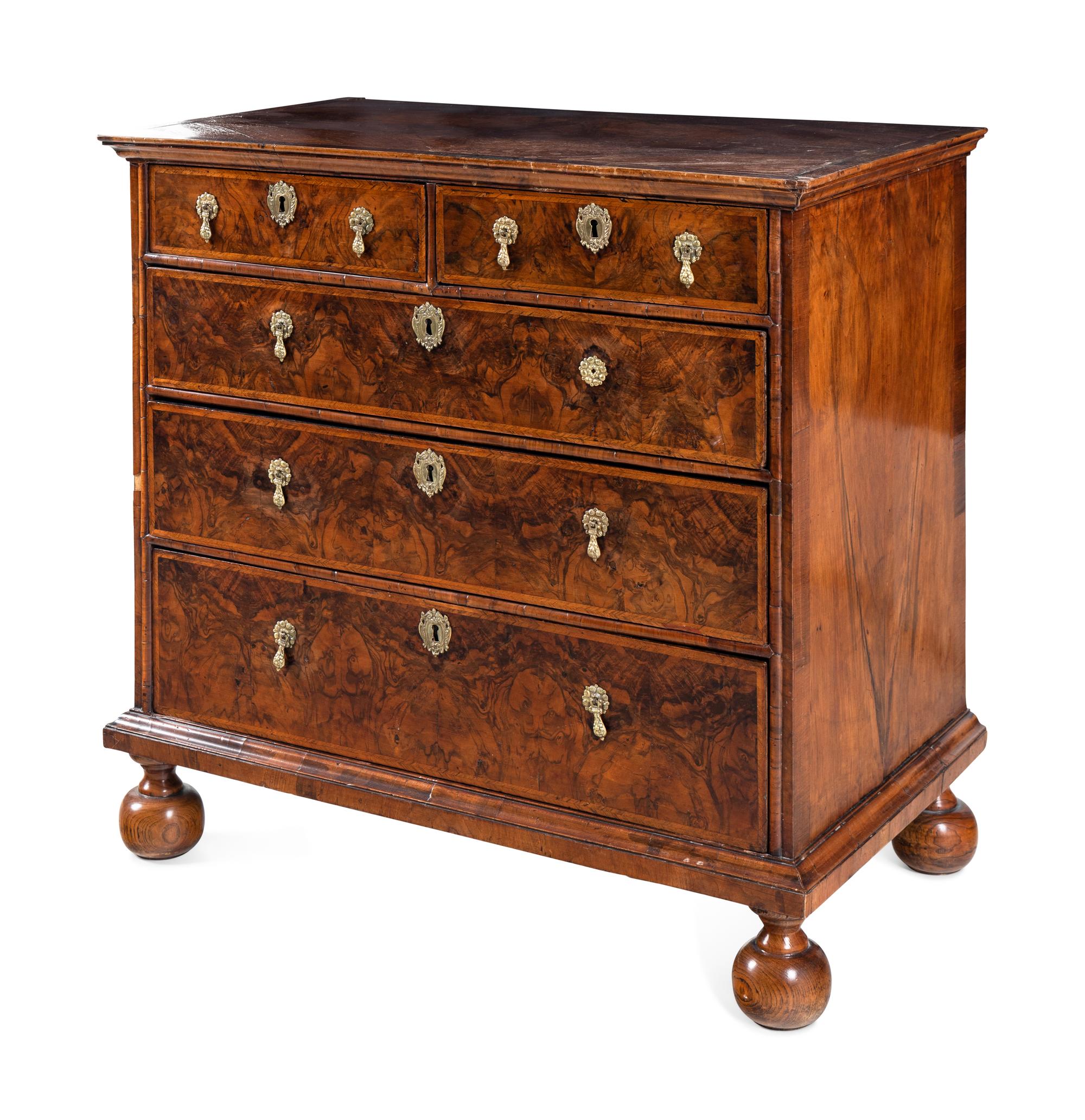 A George II Walnut Chest of Drawers