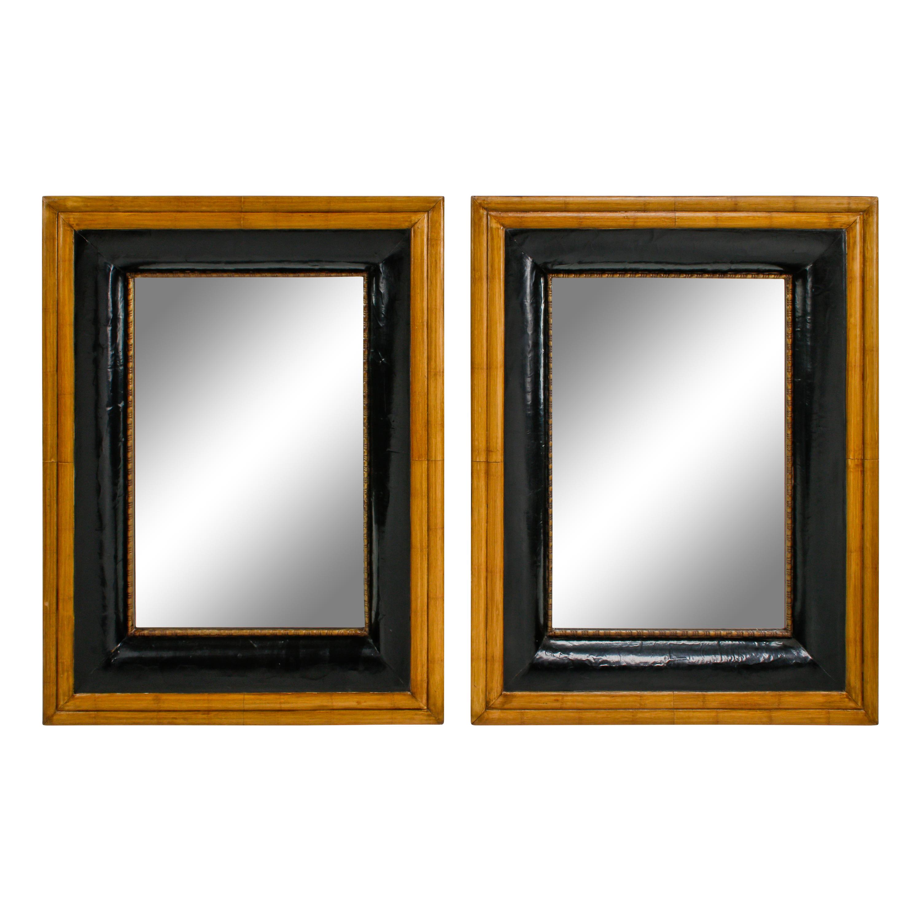 A Pair of Continental Parcel Gilt Rectangular Mirrors