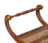 A Regency Style Mahogany and Marquetry Curule Bench