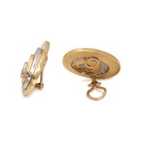 CELLINO, YELLOW GOLD, PLATINUM AND DIAMOND EARCLIPS