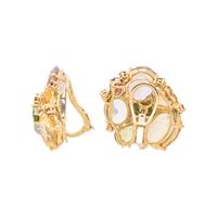 MULTIGEM AND DIAMOND CLIP EARRINGS