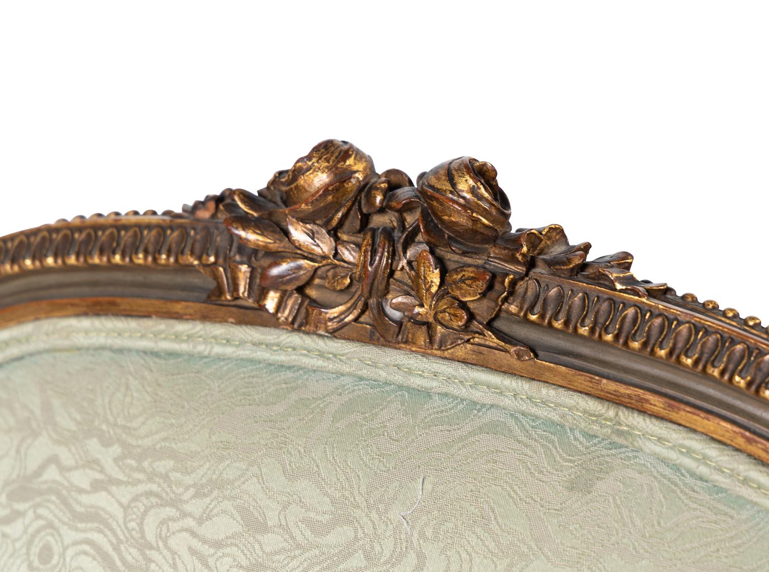 A Pair of Louis XVI Style Giltwood Fauteuils