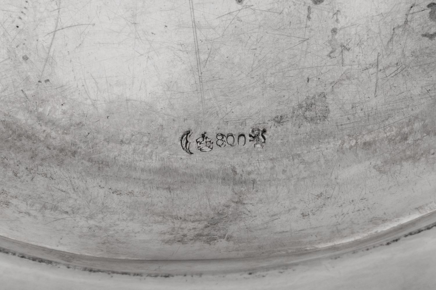 A Near Pair of German Silver Serving Platters