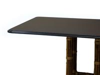 A McGuire Leather-Wrapped Bamboo Console Table with a Custom Black Granite Top