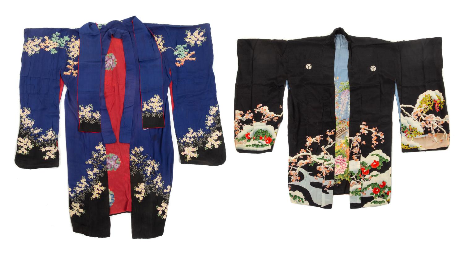 Two Japanese Silk Kimonos