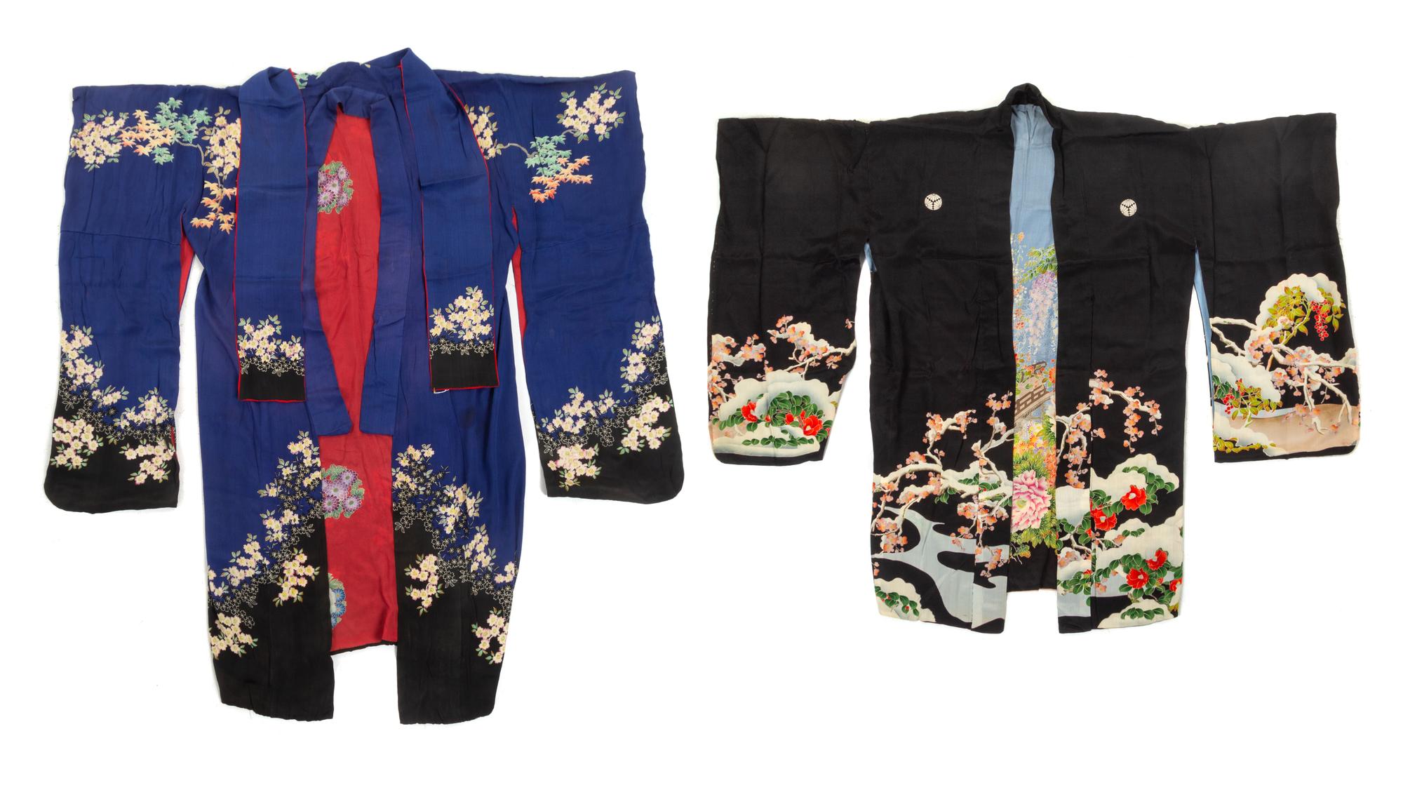 Two Japanese Silk Kimonos