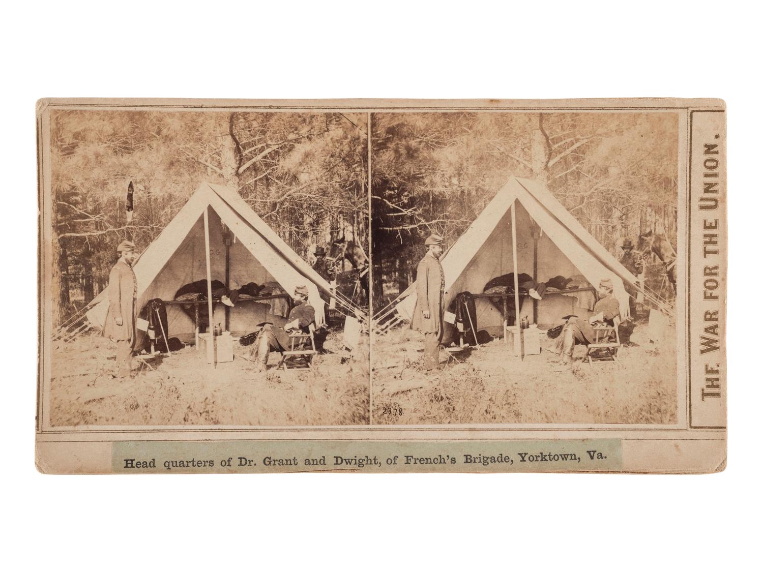 [CIVIL WAR]. Headquarters of Dr. Grant and Dwight, of French's Brigade, Yorktown, Va. [New York: E. & H.T. Anthony].