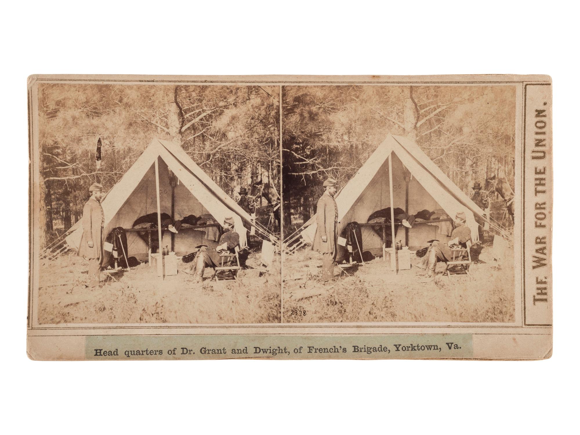 [CIVIL WAR]. Headquarters of Dr. Grant and Dwight, of French's Brigade, Yorktown, Va. [New York: E. & H.T. Anthony].